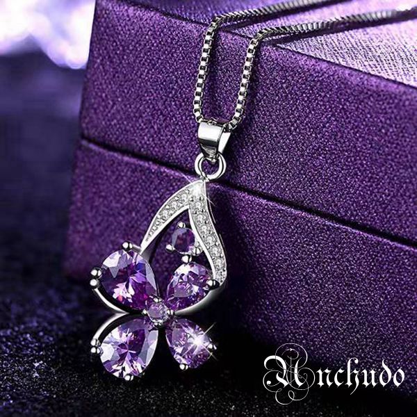 枝花 蝶 四つ葉のクローバー ネックレス レディース 水晶 プラチナ仕上げ 枝花 蝶 四つ葉のクローバー ネックレス レディース 水晶 プラチナ仕上げ