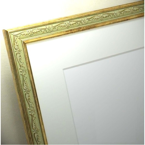 ( 軽量水彩額 ) 模様入り 水彩額 F10号 マット付 グリーン UV 紫外線 カットアクリル 額 額縁 フレーム