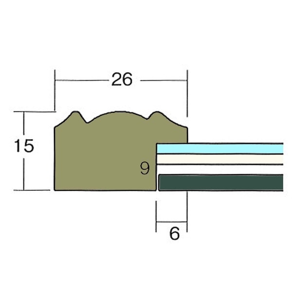 ( 軽量水彩額 ) 模様入り 水彩額 F10号 マット付 グリーン UV 紫外線 カットアクリル 額 額縁 フレーム