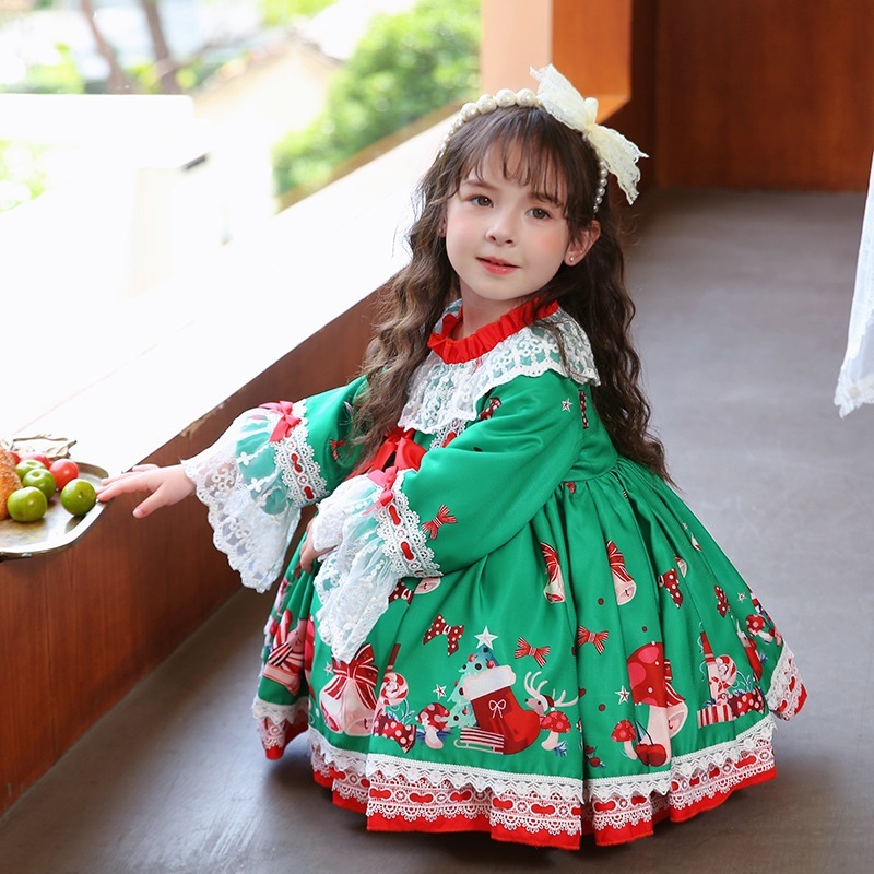 Zhiya 子供服秋子供服子供クリスマスプリンセスドレス女の子ロリータロリータスカート Zhiya 子供服秋子供服子供クリスマスプリンセスドレス女の子ロリータロリータスカート