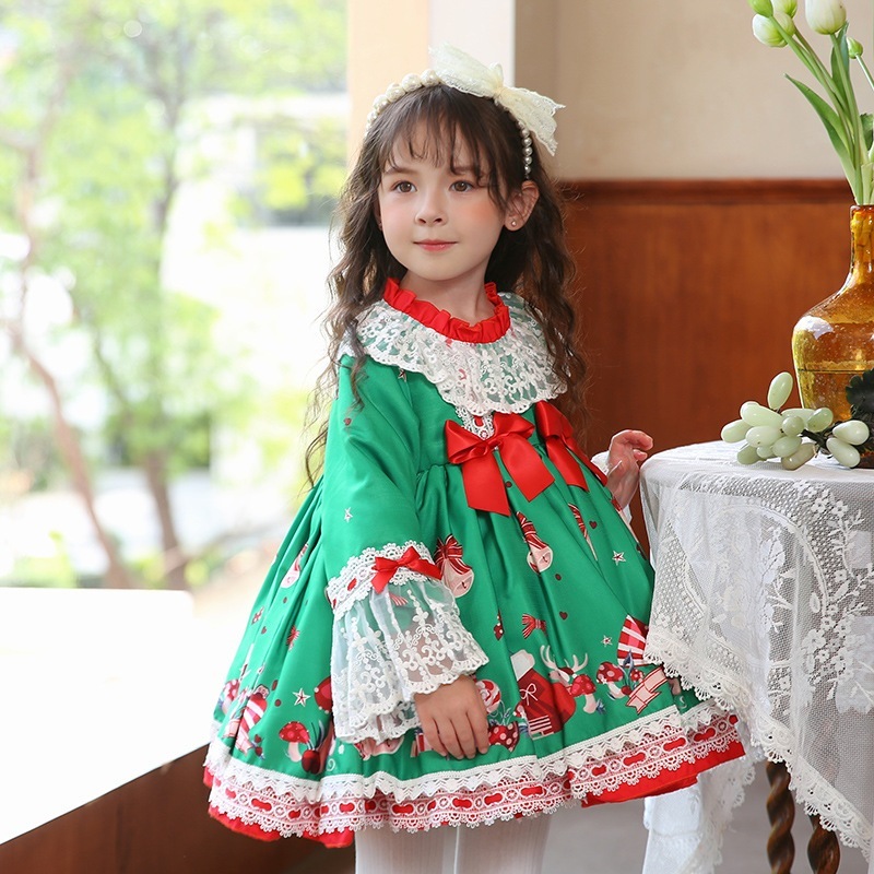 Zhiya 子供服秋子供服子供クリスマスプリンセスドレス女の子ロリータロリータスカート Zhiya 子供服秋子供服子供クリスマスプリンセスドレス女の子ロリータロリータスカート