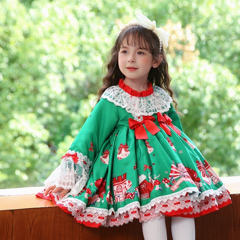 Zhiya 子供服秋子供服子供クリスマスプリンセスドレス女の子ロリータロリータスカート Zhiya 子供服秋子供服子供クリスマスプリンセスドレス女の子ロリータロリータスカート