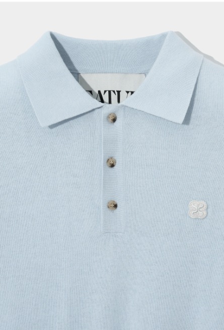 【SATUR】 ALL DAY SATUR BASIC POLO KNIT : SOFT BLUE 【SATUR】 ALL DAY SATUR BASIC POLO KNIT : SOFT BLUE