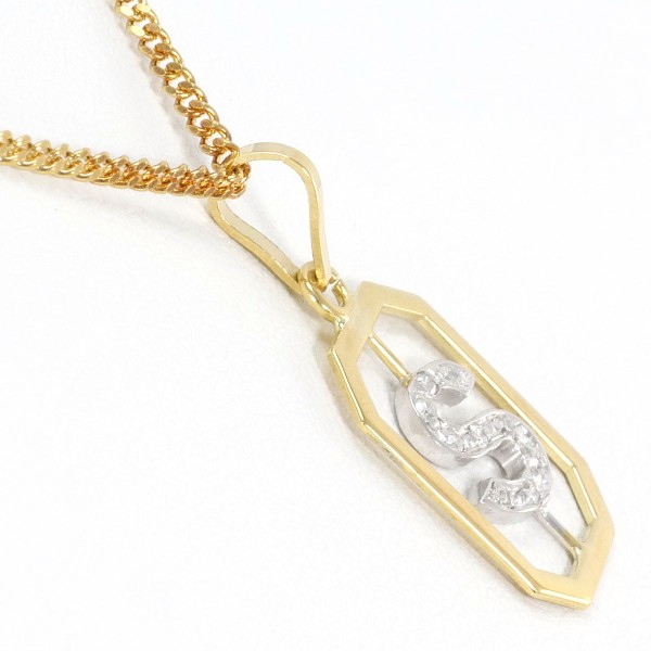 K18 18金 YG イエローゴールドWG ネックレス ダイヤ 約40cm ジュエリー 中古 K18 18金 YG イエローゴールドWG ネックレス ダイヤ 約40cm ジュエリー 中古