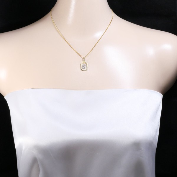 K18 18金 YG イエローゴールドWG ネックレス ダイヤ 約40cm ジュエリー 中古 K18 18金 YG イエローゴールドWG ネックレス ダイヤ 約40cm ジュエリー 中古