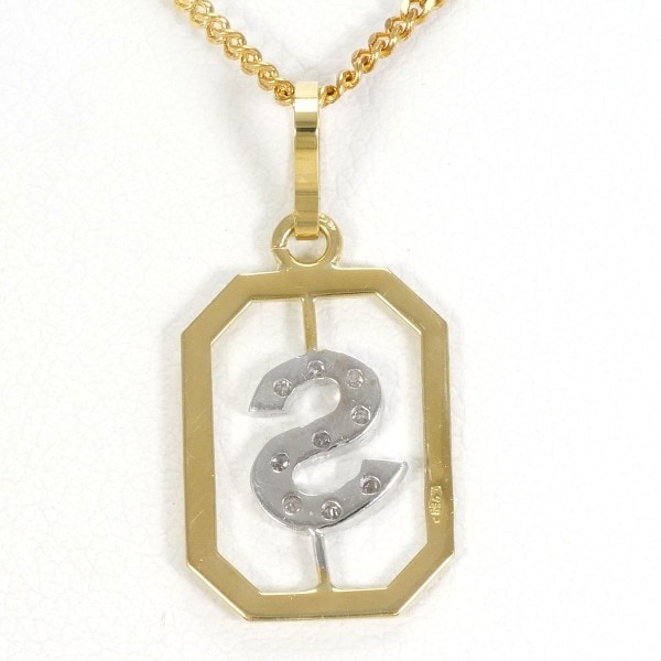 K18 18金 YG イエローゴールドWG ネックレス ダイヤ 約40cm ジュエリー 中古 K18 18金 YG イエローゴールドWG ネックレス ダイヤ 約40cm ジュエリー 中古