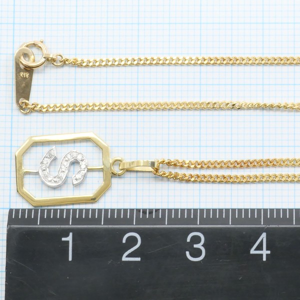 K18 18金 YG イエローゴールドWG ネックレス ダイヤ 約40cm ジュエリー 中古 K18 18金 YG イエローゴールドWG ネックレス ダイヤ 約40cm ジュエリー 中古