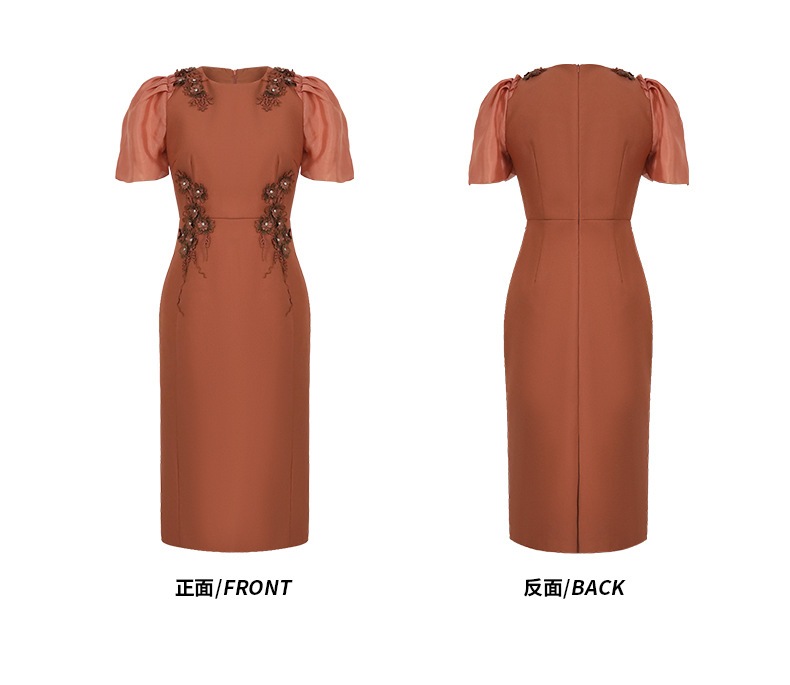 【JY.上品】 2025夏新品 レトロ 花飾り ワンピースドレス パーティー キャバ 着痩せ 大人 同窓会 披露宴 卒業式 結婚式 演奏会 ウェディング 二次会 メガ割