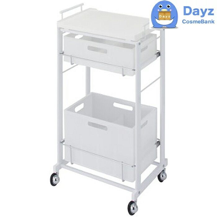 C-356 ストッカーワゴン ホワイト キャスター付き サロンワゴン