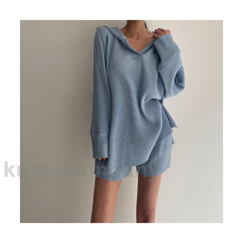 レディース パーカー ショートパンツ 上下セット 春 2点セット トレーナー カジュアル フード付き トップス 長袖 肩出し 短パン 秋 レディース パーカー ショートパンツ 上下セット 春 2点セット トレーナー カジュアル フード付き トップス 長袖 肩出し 短パン 秋