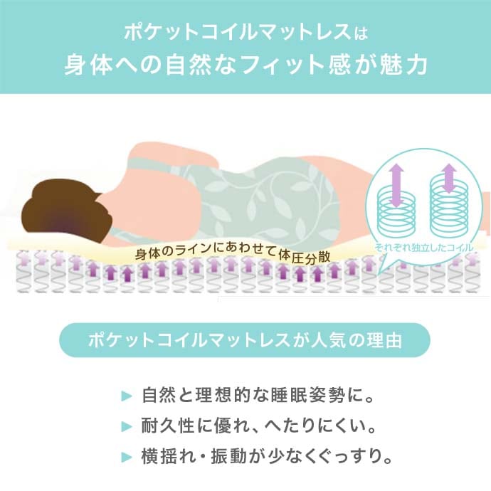 セミダブルベッド + マットレスセット ローベッド 幅広フレーム ヘッドボードタイプ 2口コンセント付き 高密度ポケットコイルマットレス