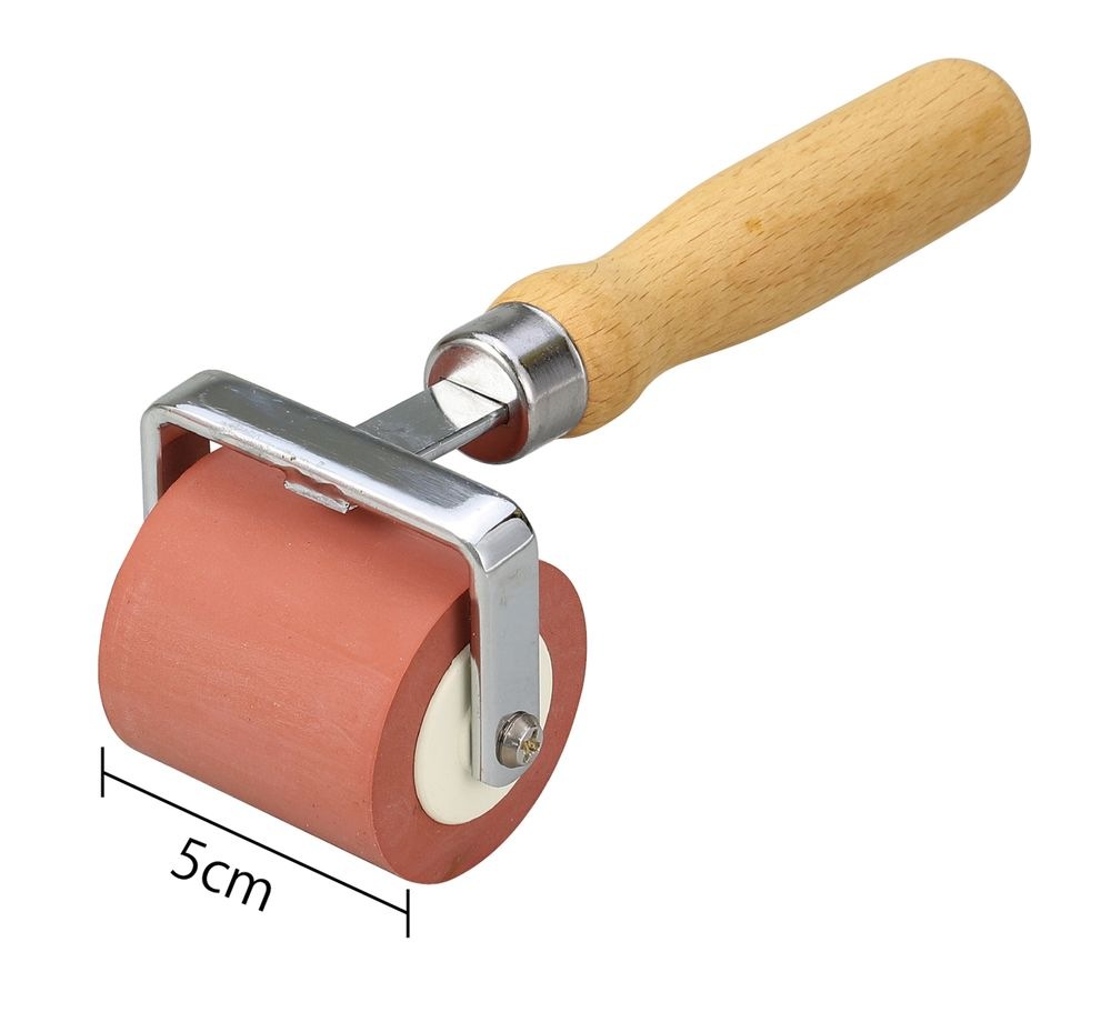 （まとめ買い）転圧ゴムローラー 赤 φ45x50mm 21030 [x3セット]