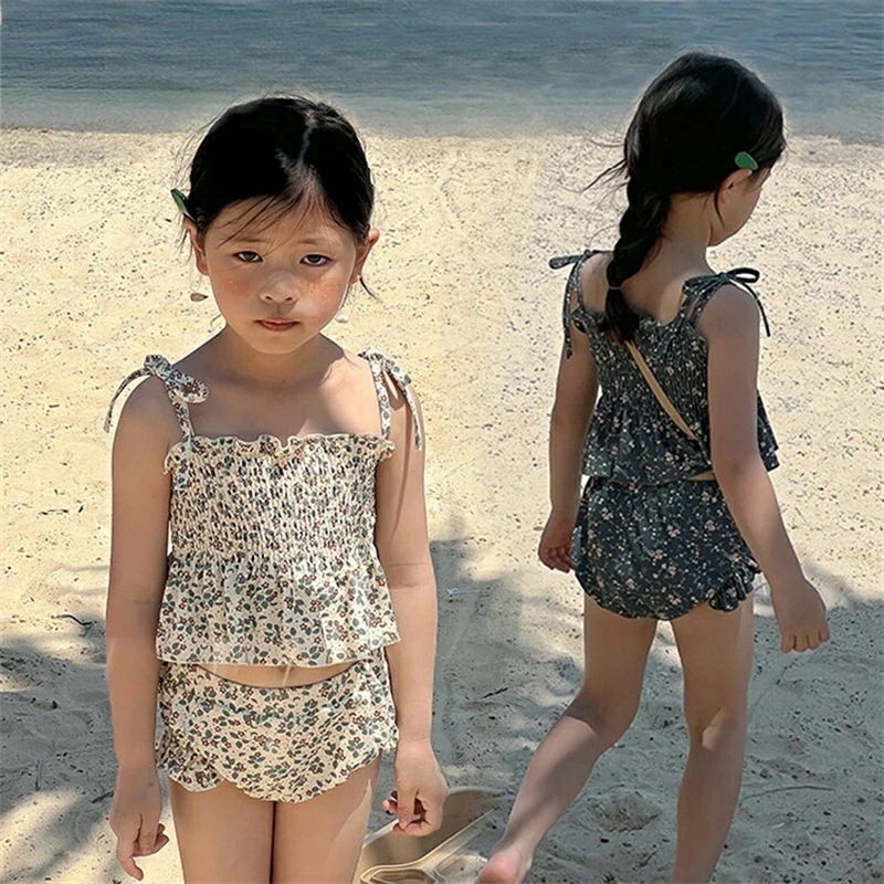 女の子水着 セパレート 水着 ビキニ 花柄 ベビー水着 キッズ水着 可愛い 女の子 水着 みずぎ キッズ 水着 女児水着 スクール水着 みずぎ ストレッチ 女児 ガールズ 水着 小学生 幼稚園 保