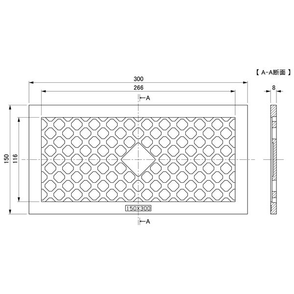 水上 床下換気孔 通風パネル 縦150x横300mm [50枚入] [0002-02101]