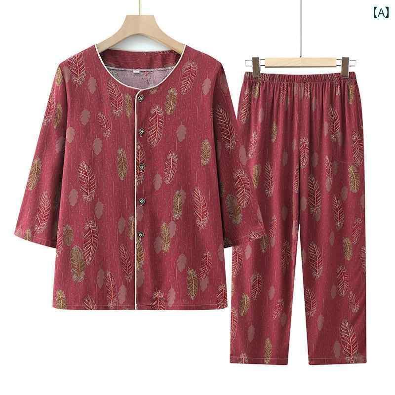ルームウェア 部屋着 レディース 長袖 婦人 ミセス 高齢者 パジャマ 夏 綿 スリーブ スーツ カジュアル 2点 セット レッド イエロー ブルー ルームウェア 部屋着 レディース 長袖 婦人 ミセス 高齢者 パジャマ 夏 綿 スリーブ スーツ カジュアル 2点 セット レッド イエロー ブルー