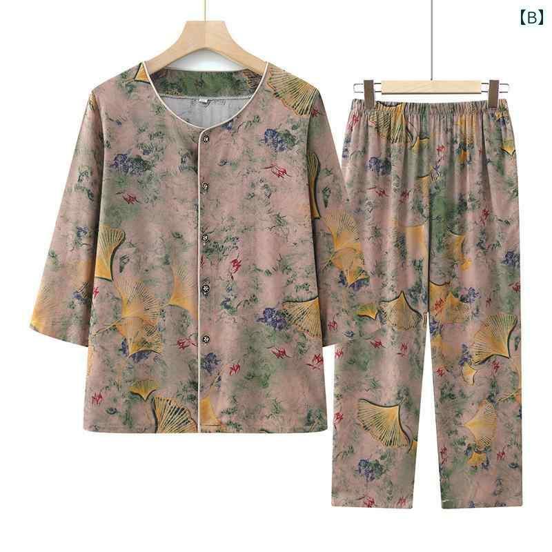 ルームウェア 部屋着 レディース 長袖 婦人 ミセス 高齢者 パジャマ 夏 綿 スリーブ スーツ カジュアル 2点 セット レッド イエロー ブルー ルームウェア 部屋着 レディース 長袖 婦人 ミセス 高齢者 パジャマ 夏 綿 スリーブ スーツ カジュアル 2点 セット レッド イエロー ブルー