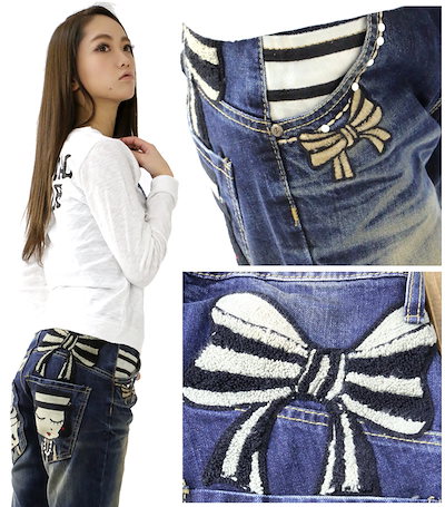 ロリータ奈良美智ジーンズ 新品】 ロリータジーンズ × 奈良美智 コラボ ワッペン刺繍 デニム XS