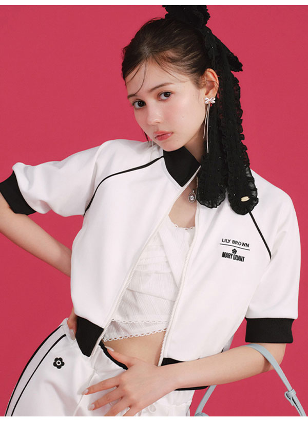 【即納】 リリーブラウン LILY BROWN アウター 25夏 ハーフスリーブトラックジャケット マリクワ コラボ lwcj254011 【即納】 リリーブラウン LILY BROWN アウター 25夏 ハーフスリーブトラックジャケット マリクワ コラボ lwcj254011