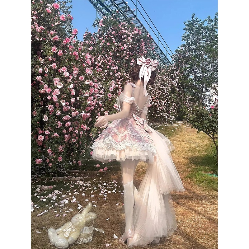 ガールズロリータドレス ロリータ 春ウエストプリンセスドレス 女性用 ガールズロリータドレス ロリータ 春ウエストプリンセスドレス 女性用