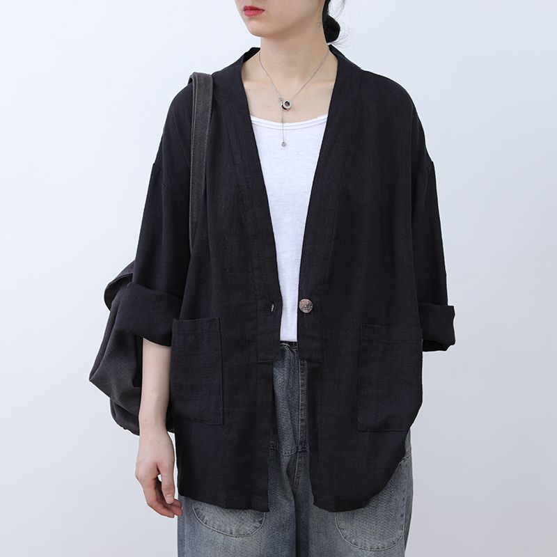 期間限定 ノーカラージャケットもレディース ジャケット ライトアウター シャツジャケット 春夏 黒 羽織り 薄手 サマージャケット ジップアップ おしゃれ 通勤服 オフィス カジュアル シンプル ゆっ