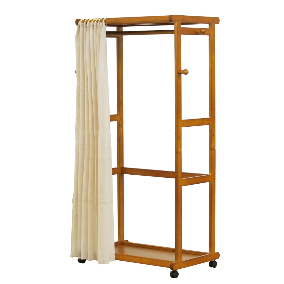 ハンガーラック カーテン付 幅92cm キャスター付 木製 ハンガー ラック 収納 家具 棚 天然木 コート掛け 目隠し 衣類 ポールハンガー 洋服収納 コートハンガー フック付 棚付 ハンガーラック カーテン付 幅92cm キャスター付 木製 ハンガー ラック 収納 家具 棚 天然木 コート掛け 目隠し 衣類 ポールハンガー 洋服収納 コートハンガー フック付 棚付