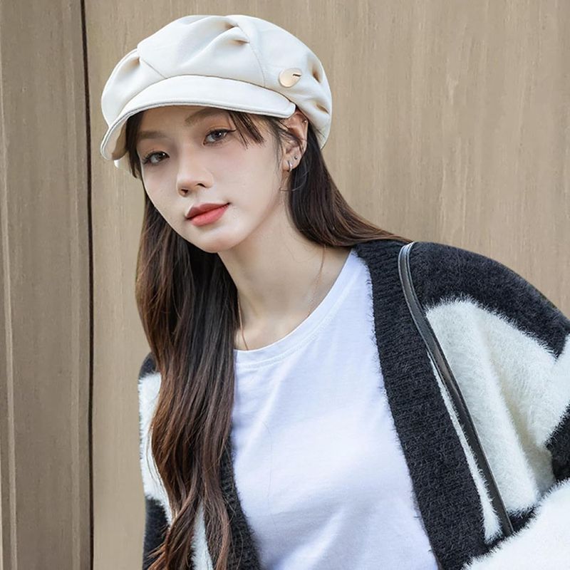 キャスケット 画家帽 レディース ポリエステル オールシーズン サイズ調整可 小顔 大人可愛い おしゃれ キャスケット フェミニン かわいい 軽い 手洗い可 シンプル カラフル レトロ 人気 通勤