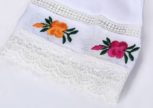 ボヘミアン 刺繍 フ... : レディース服 コットン ホワイト お得在庫