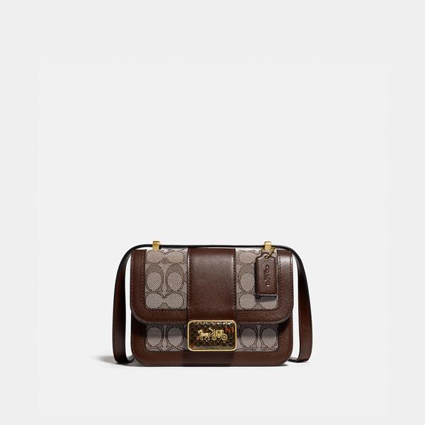 ALIE SHOULDER BAG 18 IN SIGNATURE JACQUARD WITH SNAKESKIN DETAIL 4616