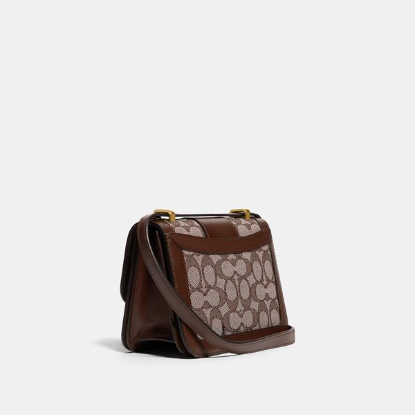 ALIE SHOULDER BAG 18 IN SIGNATURE JACQUARD WITH SNAKESKIN DETAIL 4616