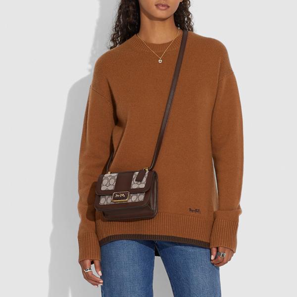 ALIE SHOULDER BAG 18 IN SIGNATURE JACQUARD WITH SNAKESKIN DETAIL 4616