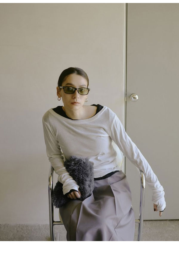 【SALE60%OFF】【即納】 アングリッド ungrid トップス 秋冬 シアーフィットロングスリーブTee ミドル丈 長袖 112442749501