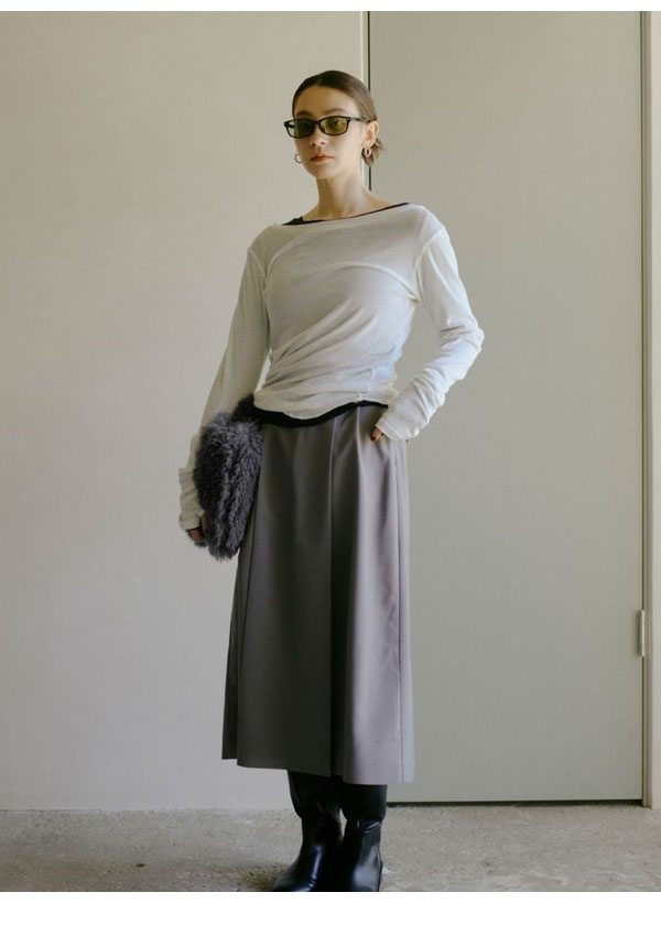 【SALE60%OFF】【即納】 アングリッド ungrid トップス 秋冬 シアーフィットロングスリーブTee ミドル丈 長袖 112442749501