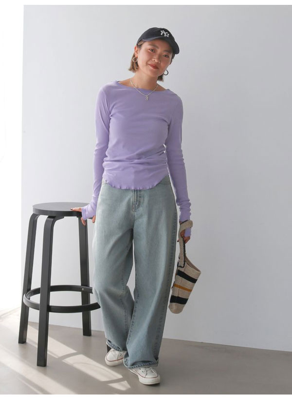 【SALE60%OFF】【即納】 アングリッド ungrid トップス 秋冬 シアーフィットロングスリーブTee ミドル丈 長袖 112442749501