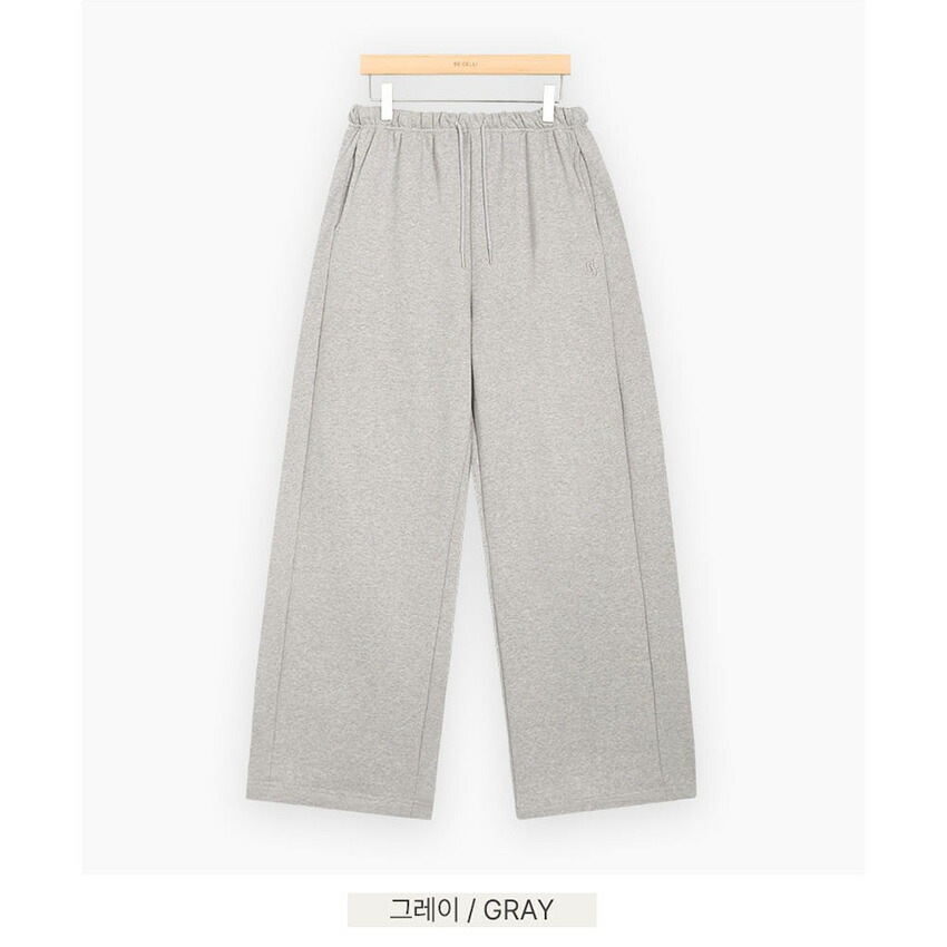 [メガ割りSALE]2TYPEサイドラインミニロゴワイドスウェットパンツ