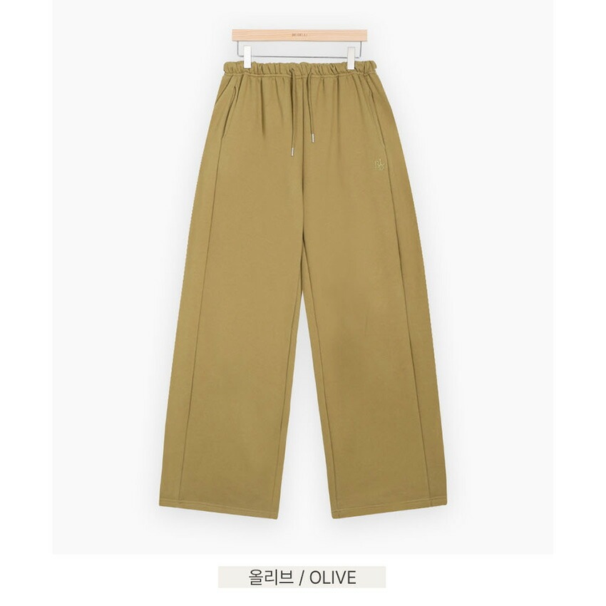 [メガ割りSALE]2TYPEサイドラインミニロゴワイドスウェットパンツ