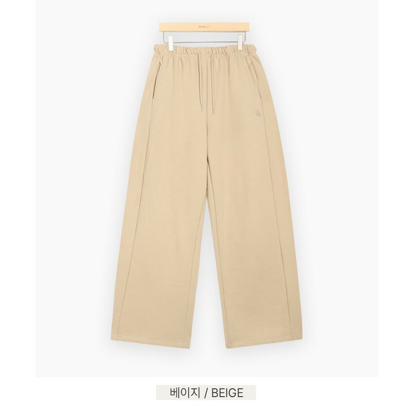 [メガ割りSALE]2TYPEサイドラインミニロゴワイドスウェットパンツ