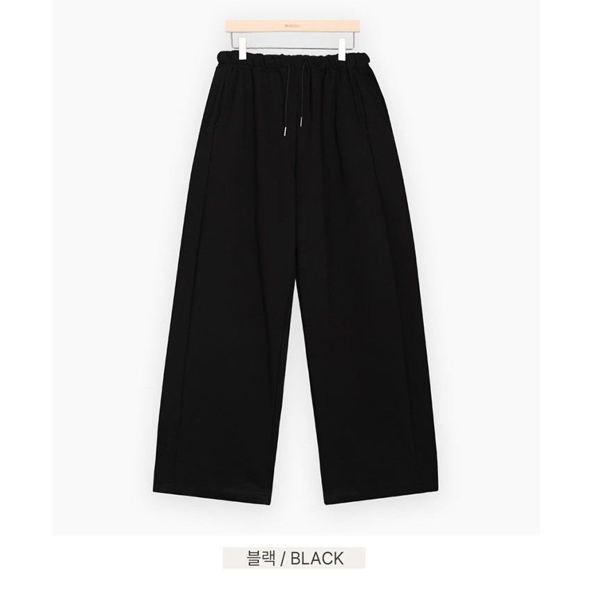 [メガ割りSALE]2TYPEサイドラインミニロゴワイドスウェットパンツ