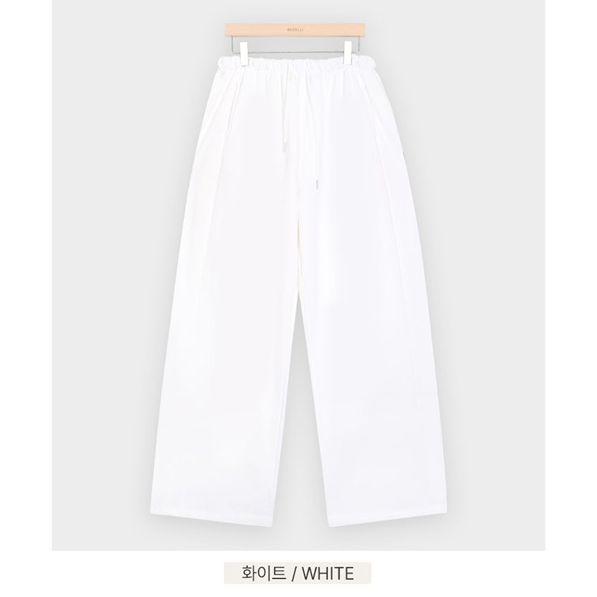 [メガ割りSALE]2TYPEサイドラインミニロゴワイドスウェットパンツ