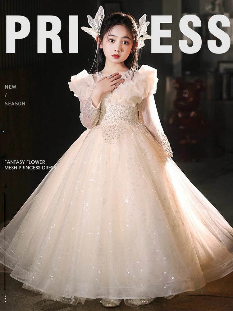 【新色追加】子供ドレス ピアノ発表会 女子 ジュニア ロングドレス セレモニードレス リボン キッズ お姫様ドレス 結婚式 演奏会 誕生日 パーティー プリンセスドレス フォーマル ワンピース ガール