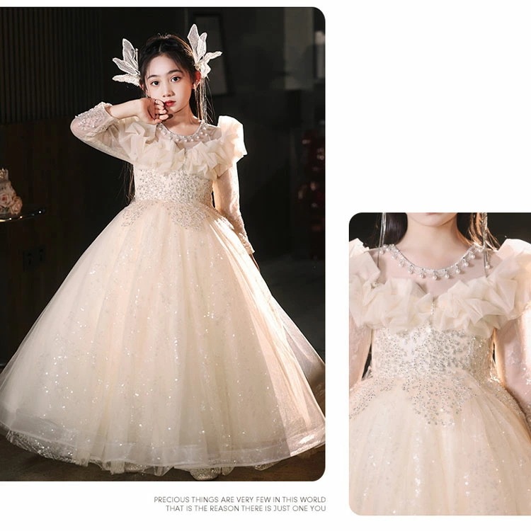 【新色追加】子供ドレス ピアノ発表会 女子 ジュニア ロングドレス セレモニードレス リボン キッズ お姫様ドレス 結婚式 演奏会 誕生日 パーティー プリンセスドレス フォーマル ワンピース ガール