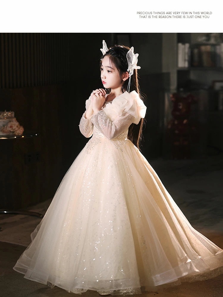 【新色追加】子供ドレス ピアノ発表会 女子 ジュニア ロングドレス セレモニードレス リボン キッズ お姫様ドレス 結婚式 演奏会 誕生日 パーティー プリンセスドレス フォーマル ワンピース ガール