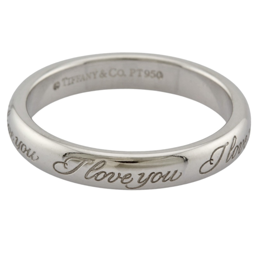 ティファニー ノーツ アイラブユー リング 指輪 7.5号 Pt950プラチナ TIFFANY&Co. 中古 美品 ティファニー ノーツ アイラブユー リング 指輪 7.5号 Pt950プラチナ TIFFANY&Co. 中古 美品