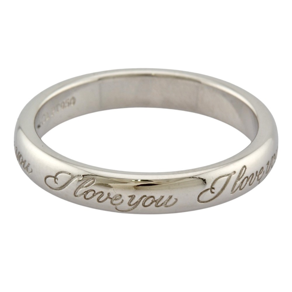 ティファニー ノーツ アイラブユー リング 指輪 7.5号 Pt950プラチナ TIFFANY&Co. 中古 美品 ティファニー ノーツ アイラブユー リング 指輪 7.5号 Pt950プラチナ TIFFANY&Co. 中古 美品