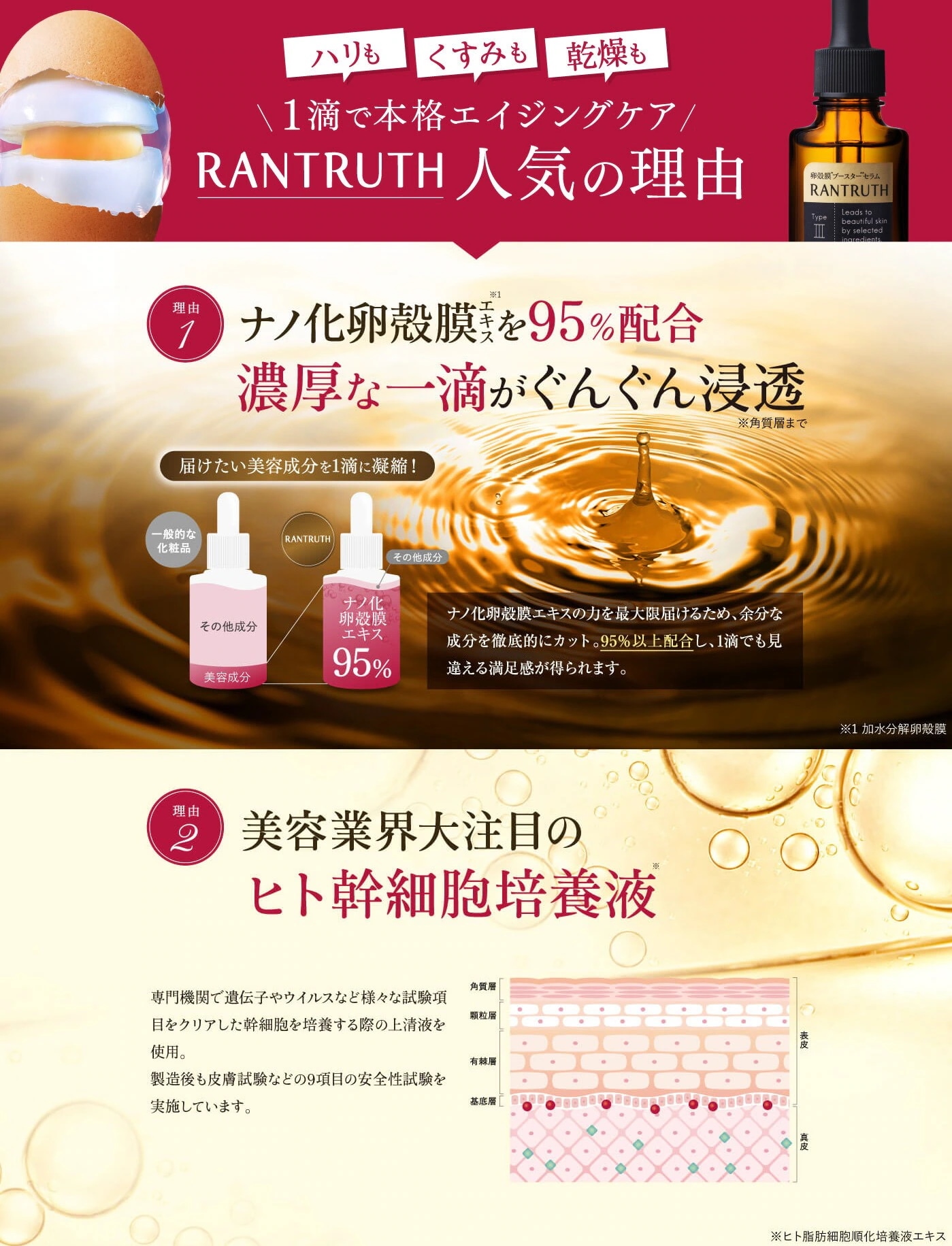 【公式】 ラントゥルース 2本セット 美容液 RANTRUTH 卵殻膜ブースターセラム