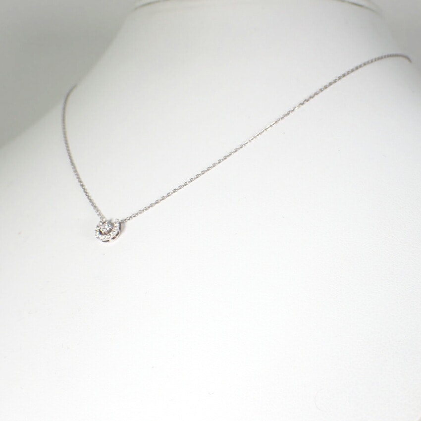 K18WG ダイヤモンド ペンダント/ネックレス/g425-21 【公式通販】