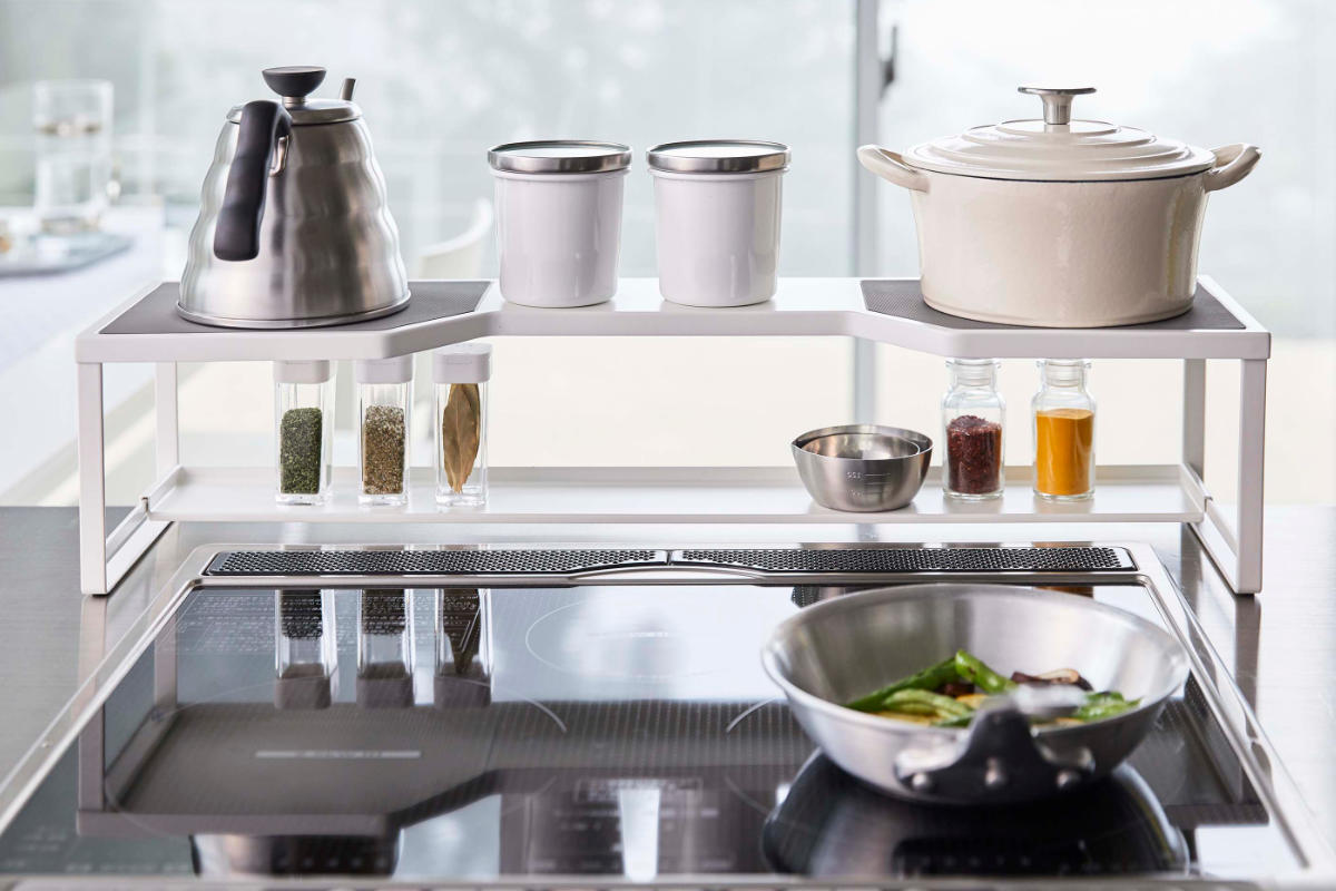 Plate コンロ奥ラック 排気口カバー付き 75cmコンロ用 プレート 山崎実業 コンロ ラック 隙間 コンロラック コンロ奥 カバー付き 75cm 収納 2段 排気口カバー コンロ周り Plate コンロ奥ラック 排気口カバー付き 75cmコンロ用 プレート 山崎実業 コンロ ラック 隙間 コンロラック コンロ奥 カバー付き 75cm 収納 2段 排気口カバー コンロ周り