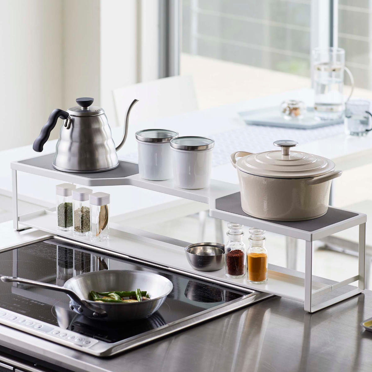 Plate コンロ奥ラック 排気口カバー付き 75cmコンロ用 プレート 山崎実業 コンロ ラック 隙間 コンロラック コンロ奥 カバー付き 75cm 収納 2段 排気口カバー コンロ周り Plate コンロ奥ラック 排気口カバー付き 75cmコンロ用 プレート 山崎実業 コンロ ラック 隙間 コンロラック コンロ奥 カバー付き 75cm 収納 2段 排気口カバー コンロ周り