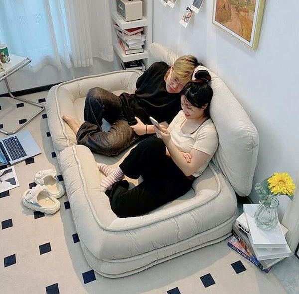 寝室二人ベッド折りたたみシングルバルコニー小さなソファー:W 寝室二人ベッド折りたたみシングルバルコニー小さなソファー:W