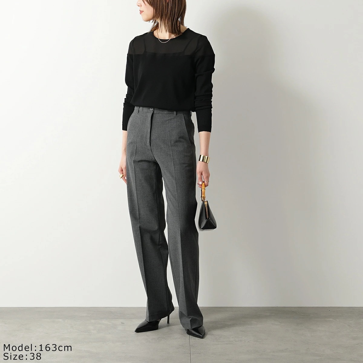 Semicouture セミクチュール スラックスパンツ DAMIENNE Y4SI16 レディース センタープレス ストレート ストレッチ Y49-0 Semicouture セミクチュール スラックスパンツ DAMIENNE Y4SI16 レディース センタープレス ストレート ストレッチ Y49-0