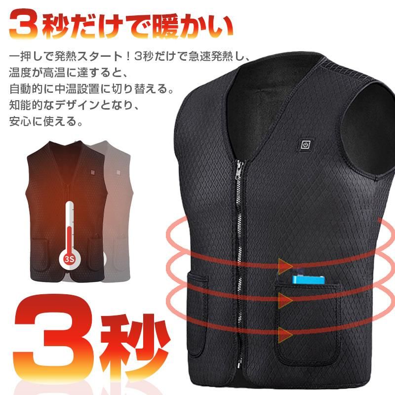 電熱ベスト 5つヒーター 裏起毛 ヒーター5枚内蔵 10000mAhバッテリー付き 電熱 ベスト USB マッサージ機能付き メンズ レディース USB給電式 発熱加熱 防寒 3段階 防寒 男女兼用 電熱ベスト 5つヒーター 裏起毛 ヒーター5枚内蔵 10000mAhバッテリー付き 電熱 ベスト USB マッサージ機能付き メンズ レディース USB給電式 発熱加熱 防寒 3段階 防寒 男女兼用